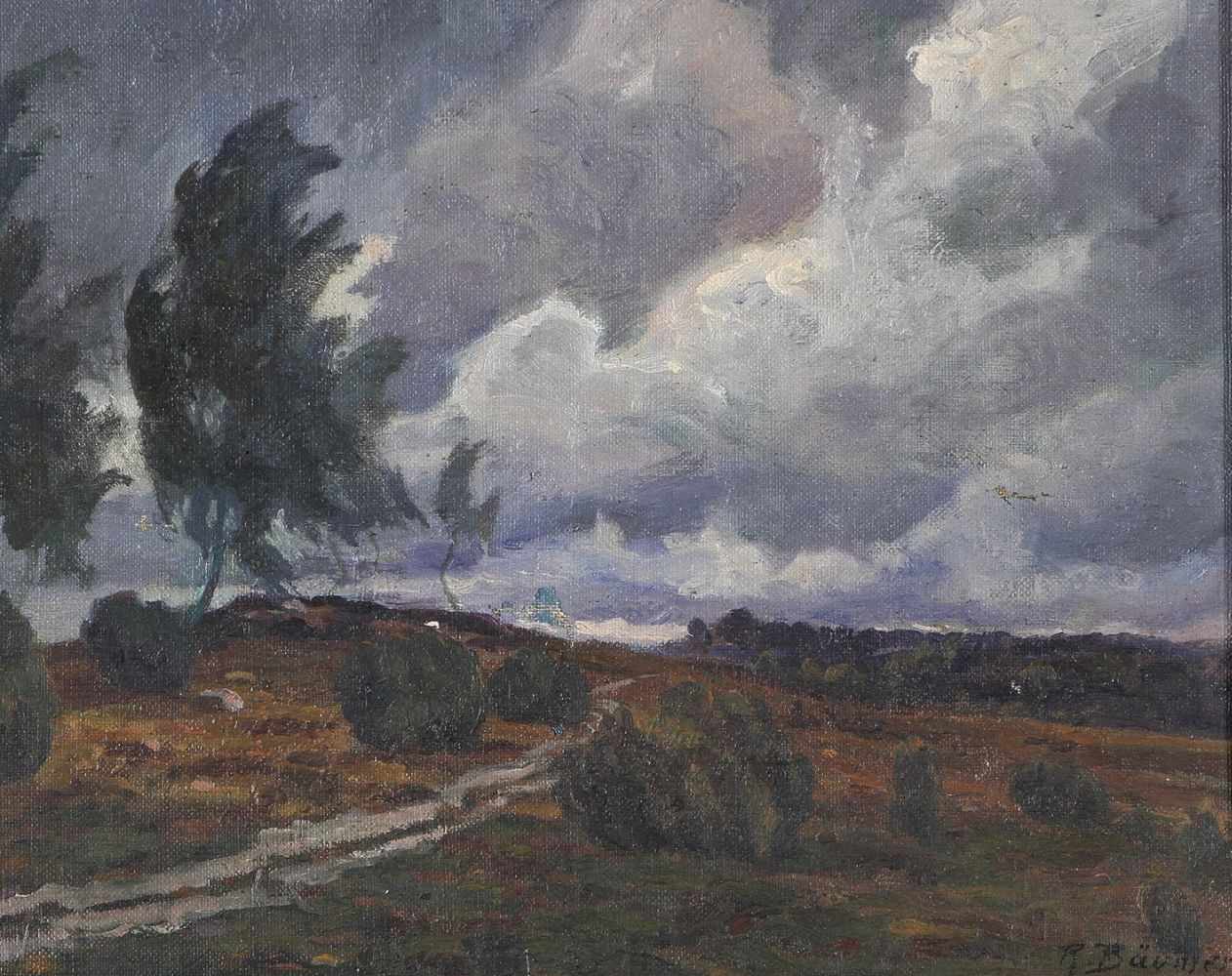 Bäumer, Rudolf, Krefeld 1870 - 1964 Bad Fallingbostel. "Heidelandschaft in der Abenddämmerung",