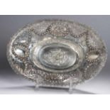 Anbieteschale, dt., um 1910-20, Silber 800, ovale Form, Wandung floral durchbrochen gearbeitet, 2