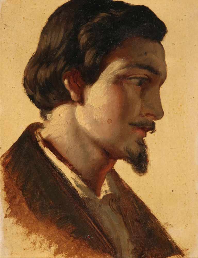 Anonymer Maler, 19./20. Jh. "Herrenportrait", Öl/Malpappe, 19 x 14 cm