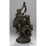 Bronze-Plastik, "Bacchanalia", Clodion, Claude Michel, Nancy 1738 - 1814 Paris, vollplastische,