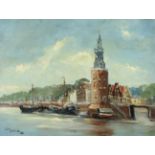 Franken, J., Maler Mitte 20. Jh. "Ansicht von Amsterdam", sign., Öl/Lw., 60 x 80 cm