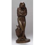 Bronze-Plastik, "Frileuse", Houdon, Jean-Antoine, 1741 - 1828, vollplastische, stehende