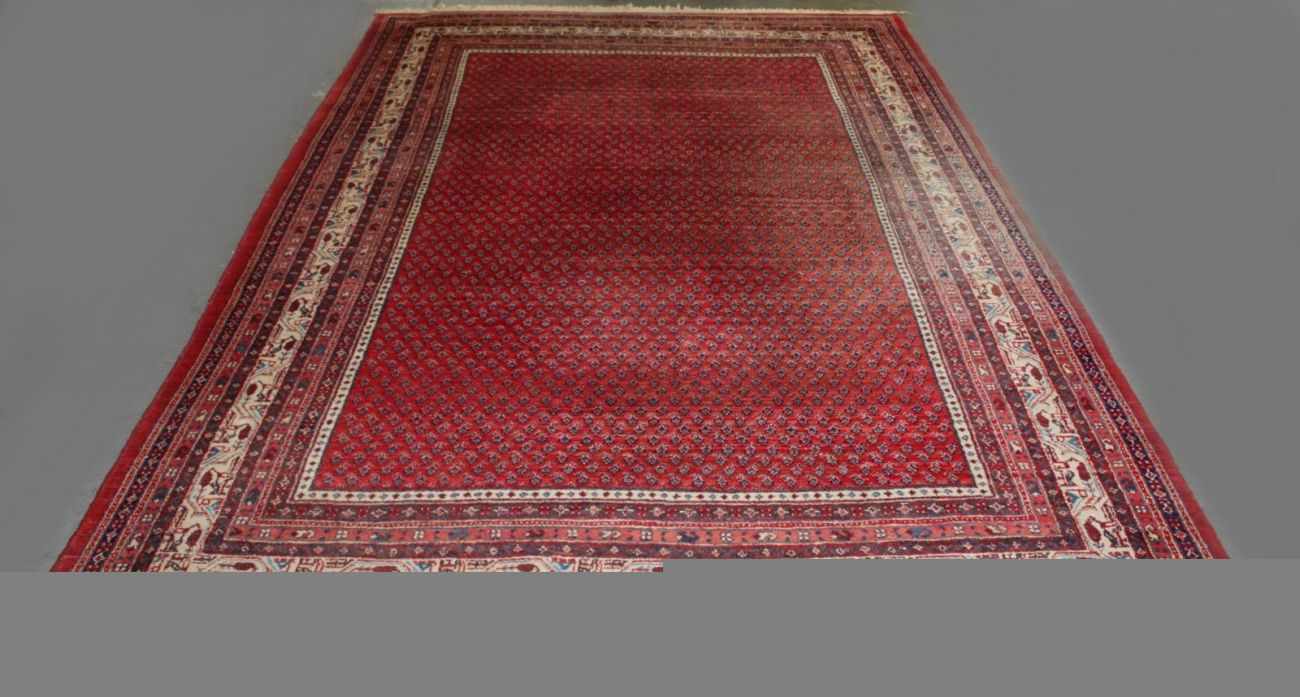 Teppich, Indien, ca. 40-50 Jahre alt, Wolle auf Baumwolle, 338 x 216 cm
