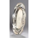 Jugendstil Zierschale, wohl England, um 1900-10, Sterling Silber, ovale Form, im Spiegel mit