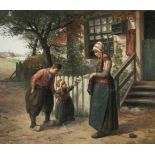Burgers, Hendricus (Hein), Huissen 1834 - 1899 Paris, "Holländische Bauernfamilie vor dem Haus",