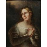 Anonymer Maler, wohl dt. Schule des 19. Jh. "Damenportrait", Öl/Holz, 29 x 21 cm, leicht gewellt,