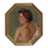 Christiansen, Hans Heinrich, Flensburg 1866 - 1945 Wiesbaden. "Rückenbildnis seiner Frau", rücks.