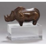 Bronze-Tierplastik, "Nashorn", Muela, Carlos Garcia, Tetuán-Marruecos 1931 - 2013 Madrid,