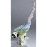 Porzellan-Tierplastik, "Papagei", Porzellanfiguren Gräfenthal, neuzeitlich, Mod.nr.: 12971, auf