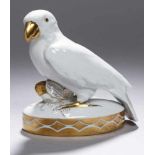 Porzellan-Tierplastik, "Papagei", Lorenz Hutschenreuther, Abteilung für Kunst Selb, um 1919-28,