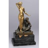 Bronze-Plasik, "Der Sklavin Los", Eichler, Theodor, Oberspaar 1868 - 1946 Meissen, vollplastische,