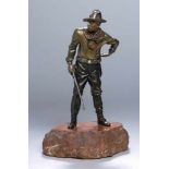 Bronze-Plastik, "Soldat", Kauba, Carl, 1865 - 1922 Wien, vollplastische, stehende Darstellung