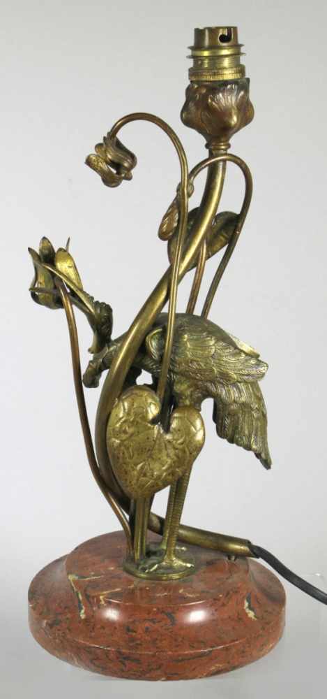 Bronze-Lampenfuß, "Reiher", wohl Wien, anonymer Bildhauer um 1900, vollplastische, naturalistische - Image 2 of 2