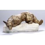 Bronze-Tierplastik, "Fuchs", Bartelier, wohl franz. Bildhauer um 1900, vollplastische,