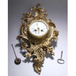 Kartell-Uhr, Frankreich, 2. Hälfte 19. Jh., Bronze, vergoldet, 1/2-Std.-Schlagwerk auf Glocke,