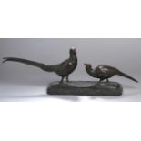 Bronze-Tierplastik, "Fasanenpaar", Jensen, Marius P., dänischer Bildhauer 1883 - 1935,