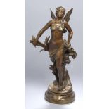 Bronze-Plastik, "Ondine (Nixe)", Gaudez, Adrien, Lyon 1845 - 1902 Neuilly sur Seine, vollplastisch
