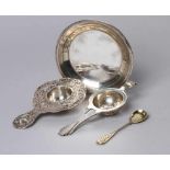 Konvolut Silber, 4-tlg., unterschiedliche Objekte, Formen, Größen und Dekore, zus. ca. 170 gr.