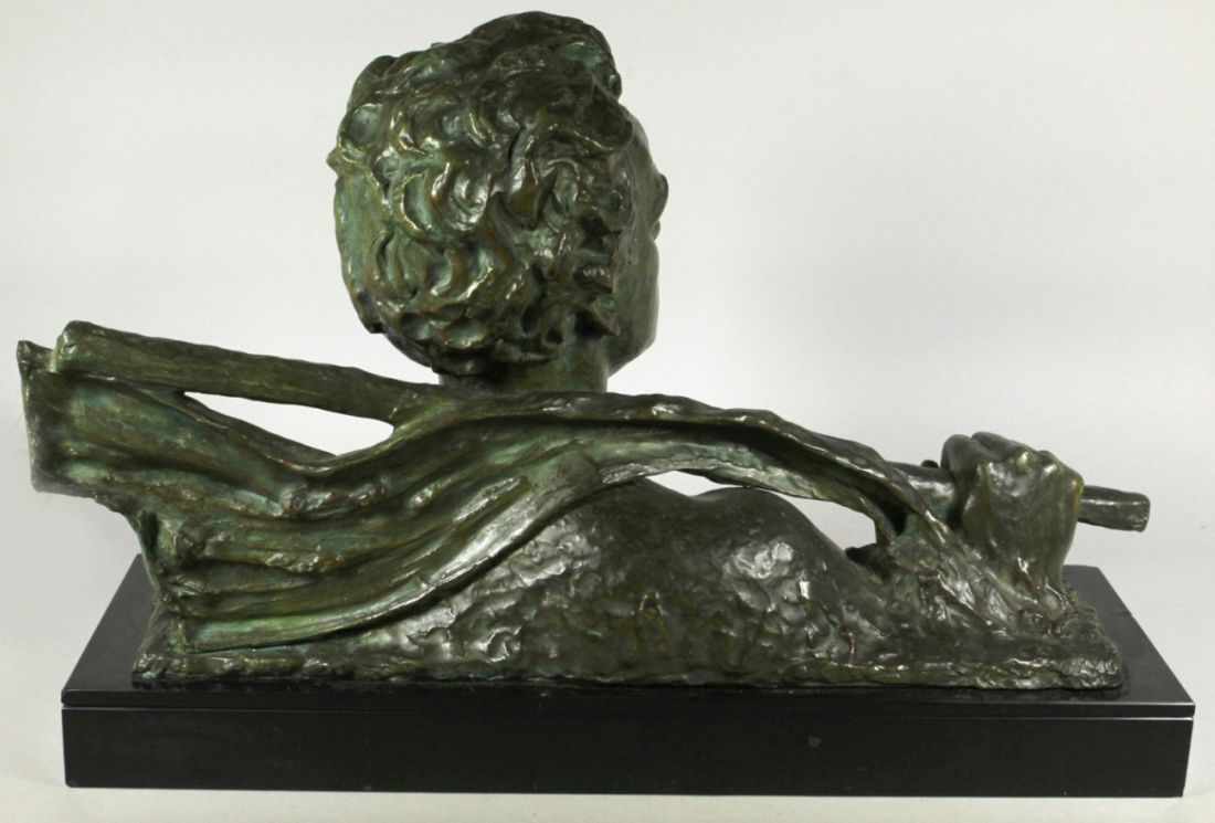 Bronze-Plastik, "Arbeit besiegt alles", Ouline, Alexandre, französischer Bildhauer, erwähnt 1918 - - Image 2 of 4