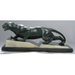 Weißbronze-Tierplastik, "Panther", Debe, Guy, französischer Bildhauer 1. Hälfte 20. Jh.,