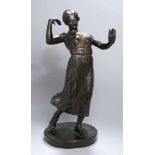 Bronze-Plastik, "Tänzerin", anonymer Bildhauer um 1900, vollplastische Darstellung in tänzerischer