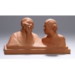 Terracotta-Plastik, "Chinesisches Paar", Hauchecorne, Gaston, 1880 - 1945, französischer
