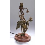 Bronze-Lampenfuß, "Reiher", wohl Wien, anonymer Bildhauer um 1900, vollplastische, naturalistische
