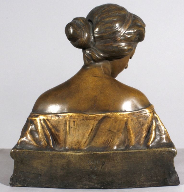 Keramik-Büste, "Lygia", Friedrich Goldscheider, Wien, um 1903, Entw.: Gambeauche, Mod.nr.: 2639, auf - Image 2 of 3