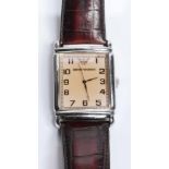 Armbanduhr, Emporio Armani, Quartzwerk, rechteckiges Edelstahlgehäuse, Sekunde aus der Mitte,