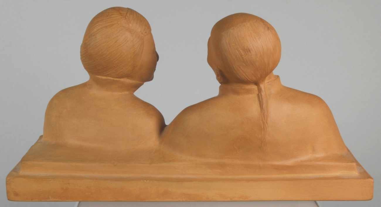 Terracotta-Plastik, "Chinesisches Paar", Hauchecorne, Gaston, 1880 - 1945, französischer - Image 2 of 4