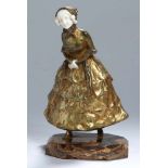 Bronze-Plastik, "Dame mit faltenreichem Kleid", Straeten, Georges van der, Gent 1856 - 1928,