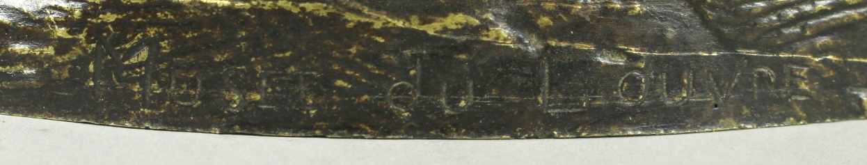 Bronze-Plastik, "Badende mit Ziegenbock", anonymer Bildhauer um 1900, bez. Musée du Louvre, - Image 3 of 4