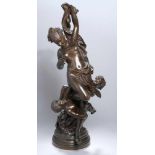 Bronze-Plastik, "Triomphe de la jeunesse", Madrassi, Luca, italienischer Bildhauer 1848 - 1919,