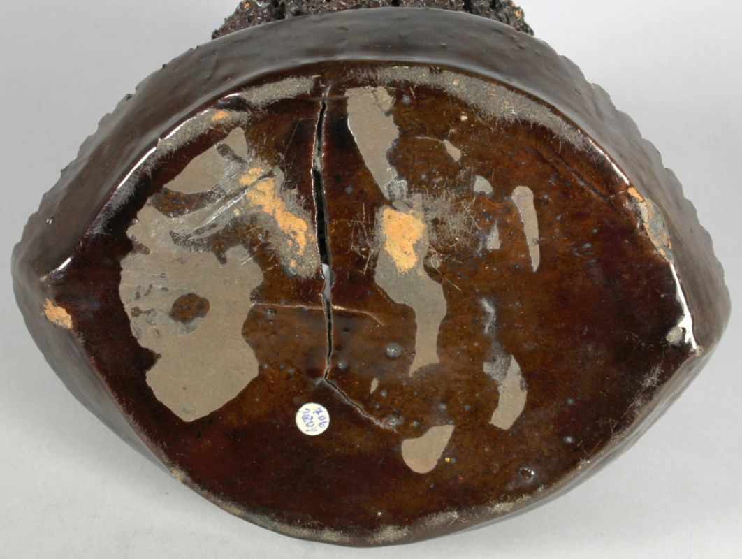 Keramik-Tintenzeug, Krönig, Niederbayern, 18. Jh., spitzoval gemuldete Schale mit flacher, konisch - Image 4 of 4