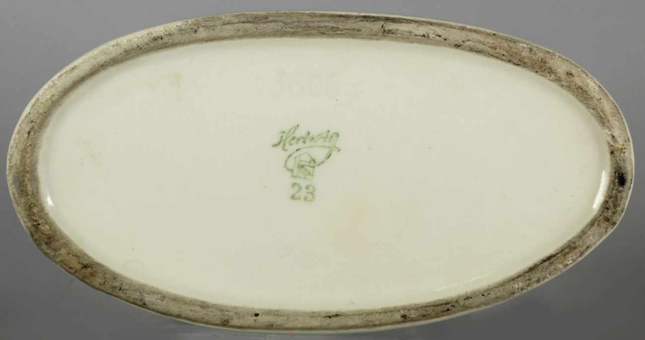Keramik-Tierplastik, "Schnäbelndes Sittichpaar", Hertwig & Co., Katzhütte, Mitte 20. Jh., Mod.nr.: - Image 3 of 3