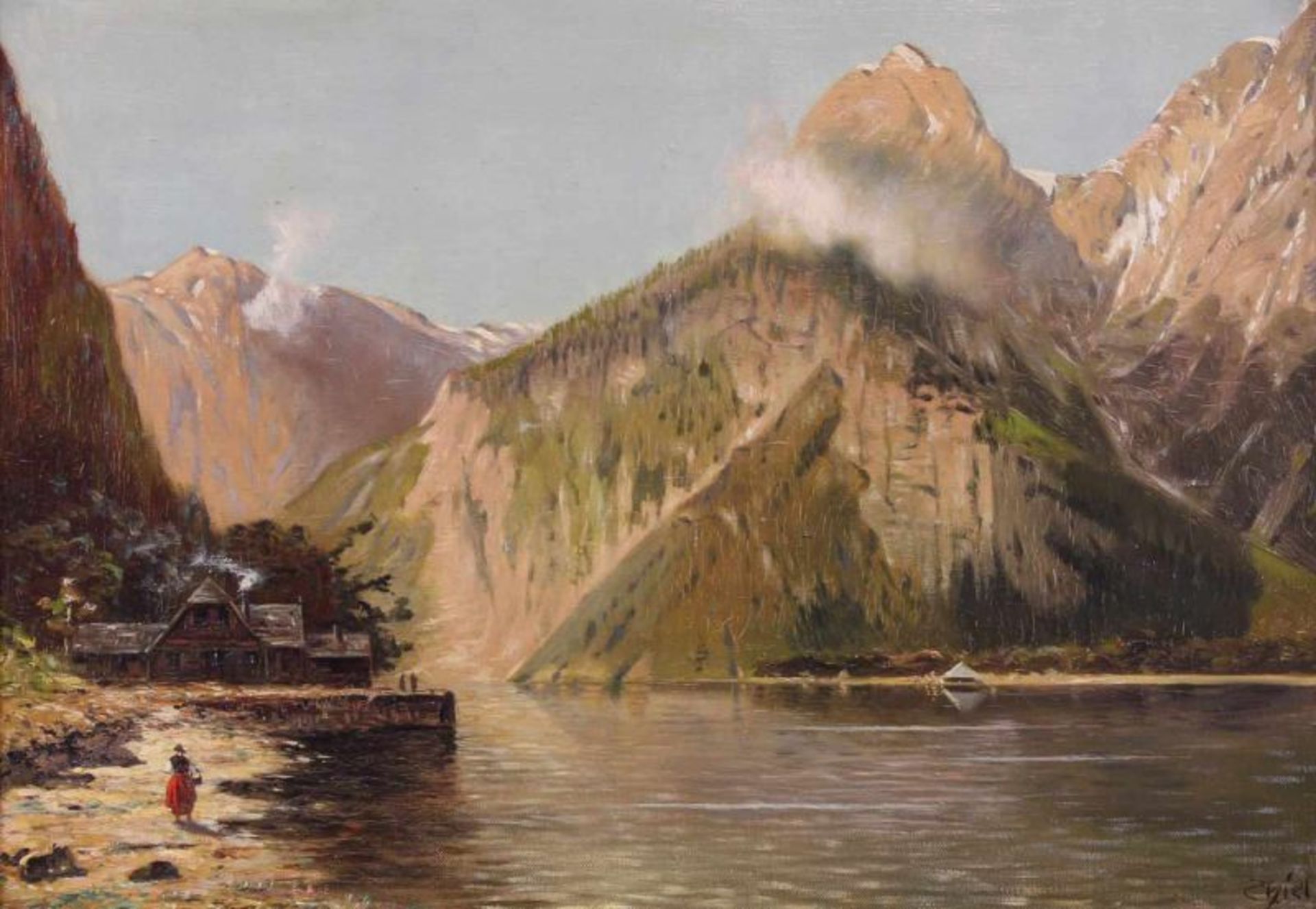 Thiel, C. (19./20. Jh.), "Fjordlandschaft", Öl auf Leinwand, signiert unten rechts C. Thiel (