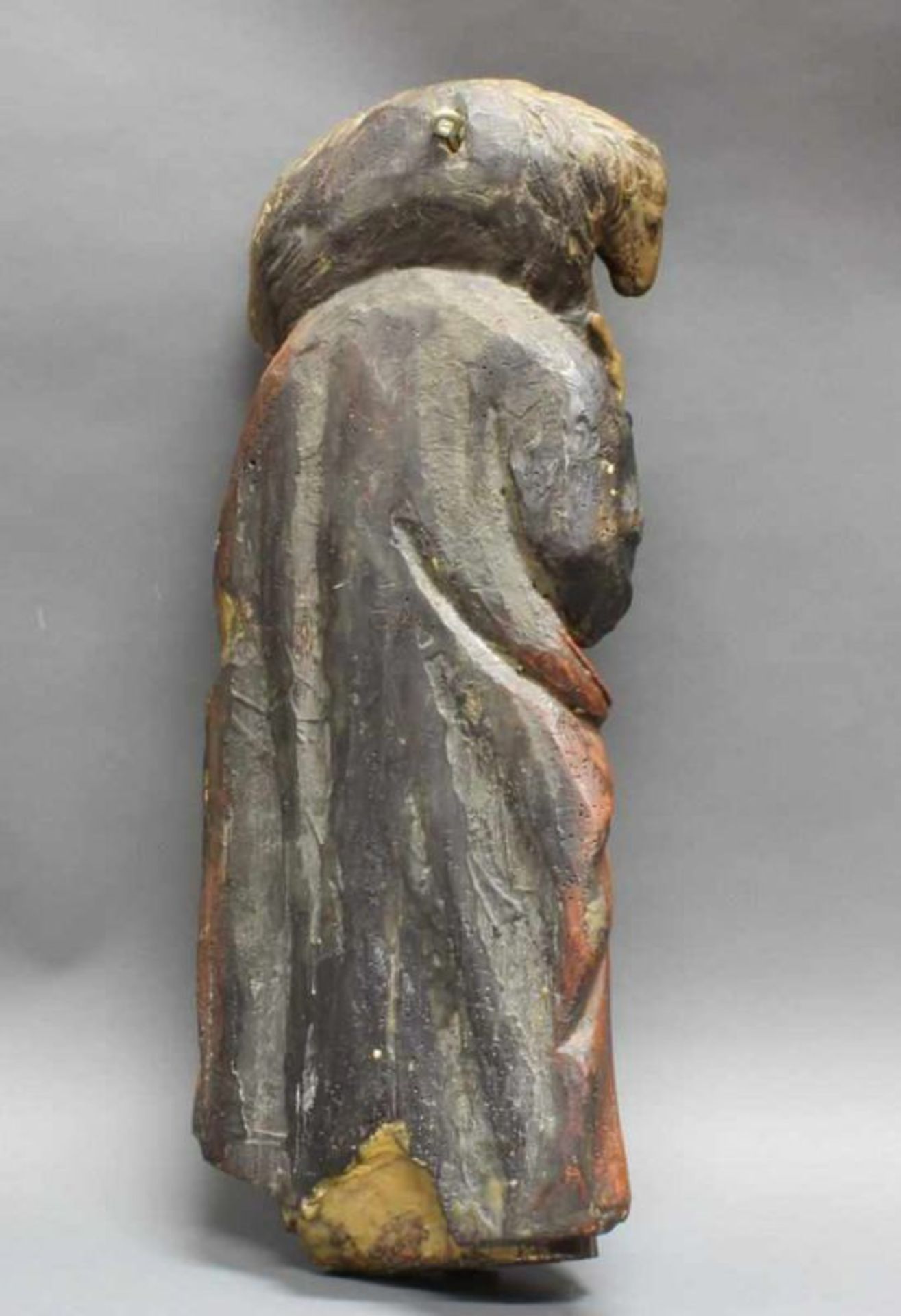 Skulptur, "Jesus mit Lamm", Holz geschnitzt, Ostkirche, osmanisches Reich, 17./18. Jh., 62 cm - Image 3 of 3