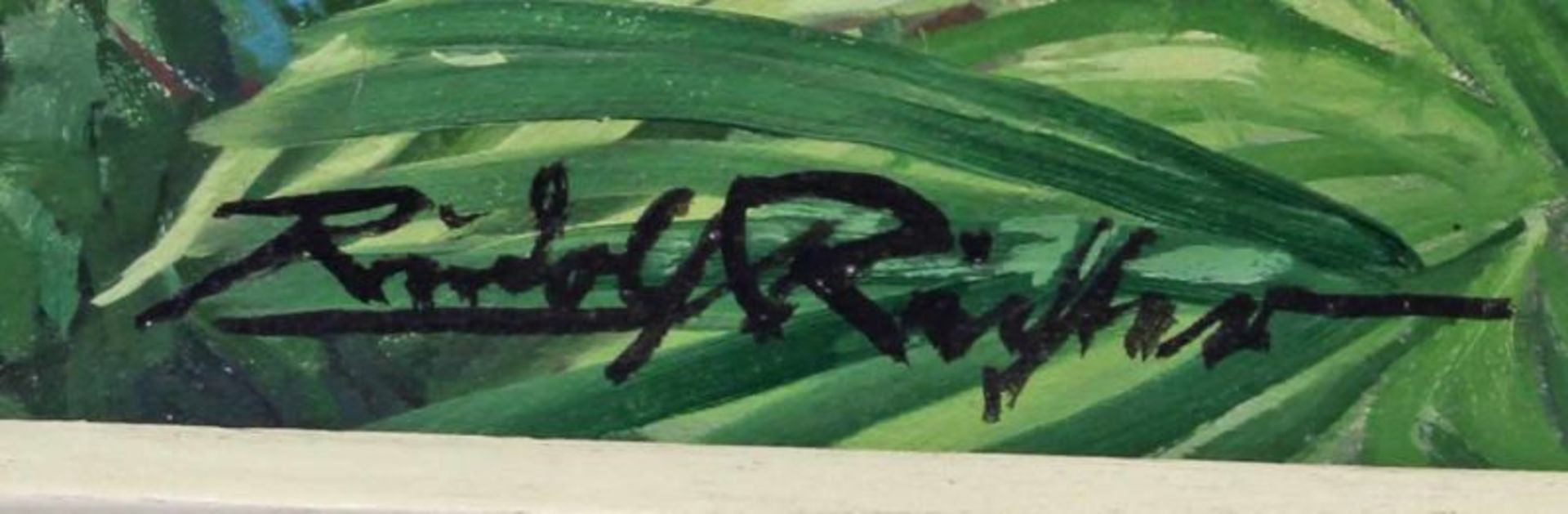 Richter, Rudolf (20. Jh.), "Castagnola am Luganer See", Öl auf Hartfaser, signiert unten links - Image 3 of 4