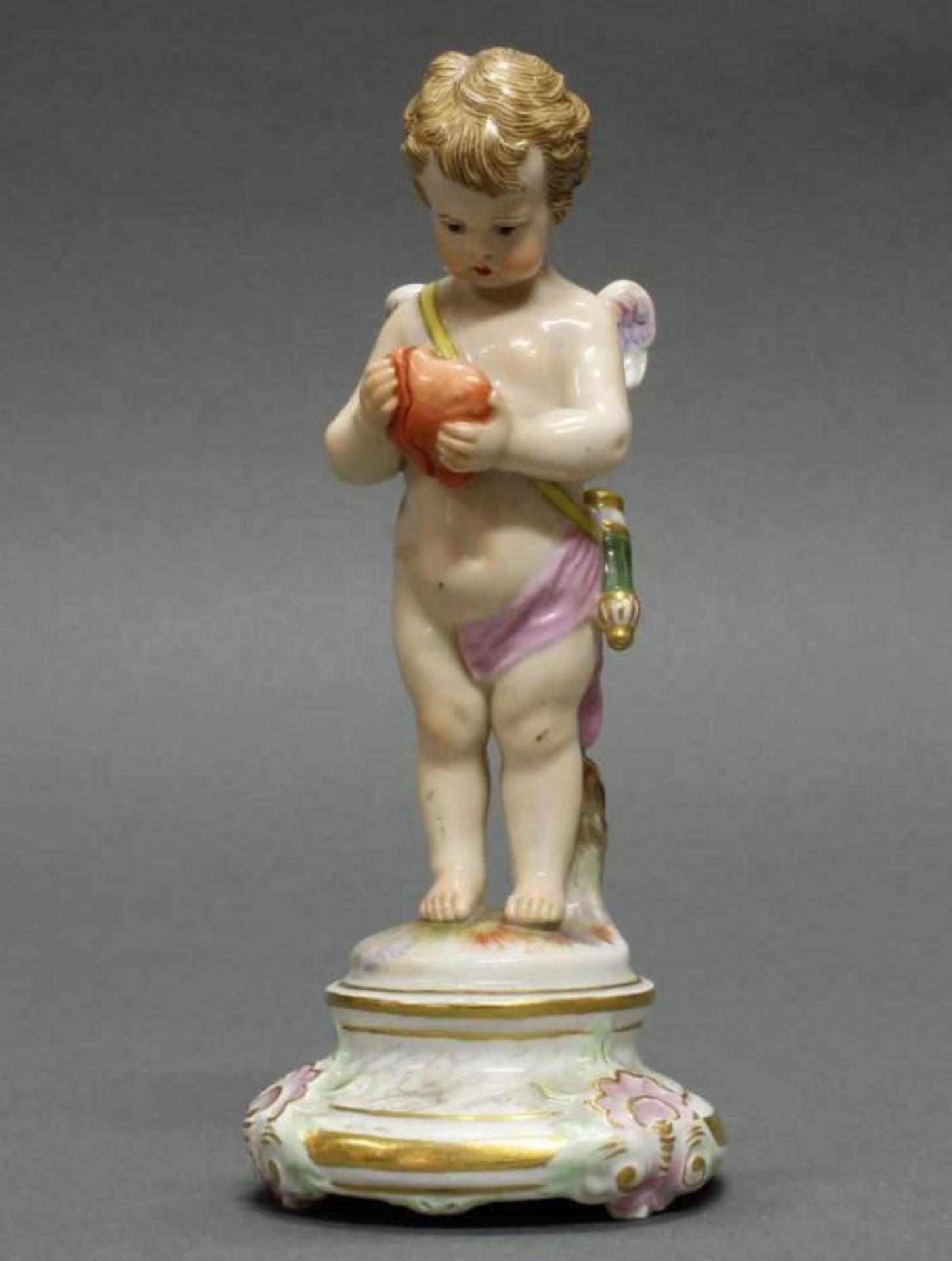 Porzellanfigur, "Amor in Verlegenheit", Meissen, Schwertermarke, 1850-1924, 1. Wahl, Modellnummer