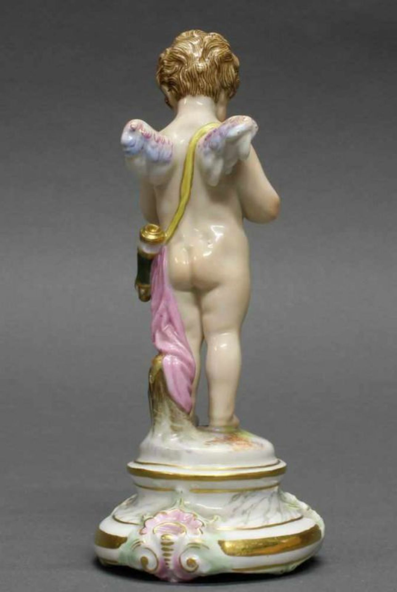 Porzellanfigur, "Amor in Verlegenheit", Meissen, Schwertermarke, 1850-1924, 1. Wahl, Modellnummer - Image 2 of 2