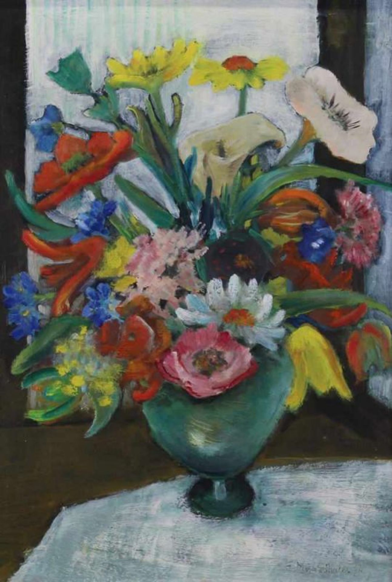 Mühletaler, Ernst (1897 Schweiz - 1974, Landschafts- und Stilllebenmaler), "Sommerblumenstrauß",