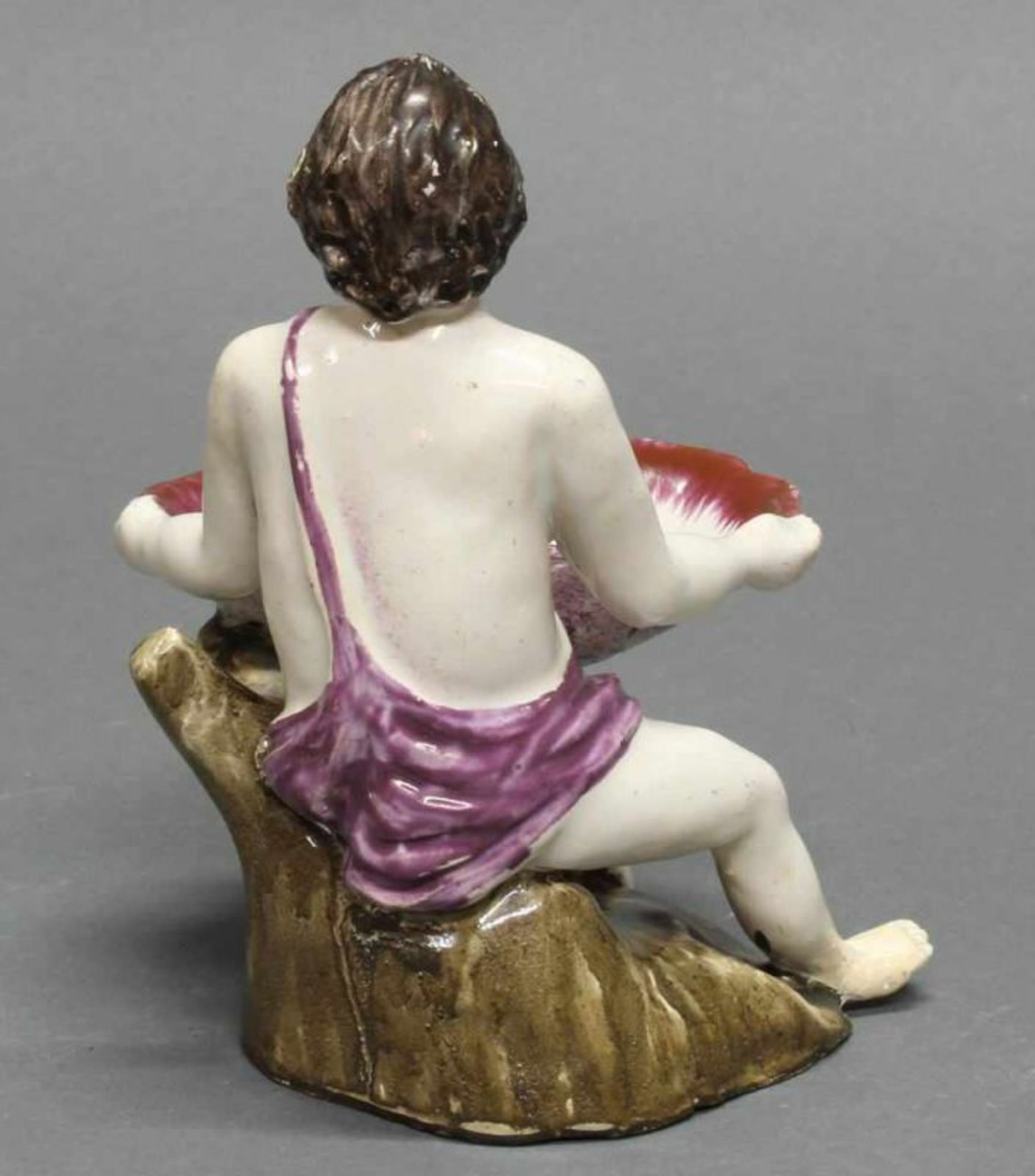 2 Figurensalièren, Fayence, Proskau, um 1770-1783, gemarkt DP/82 bzw. DP/59, polychrom, 13.5 cm - Image 3 of 7