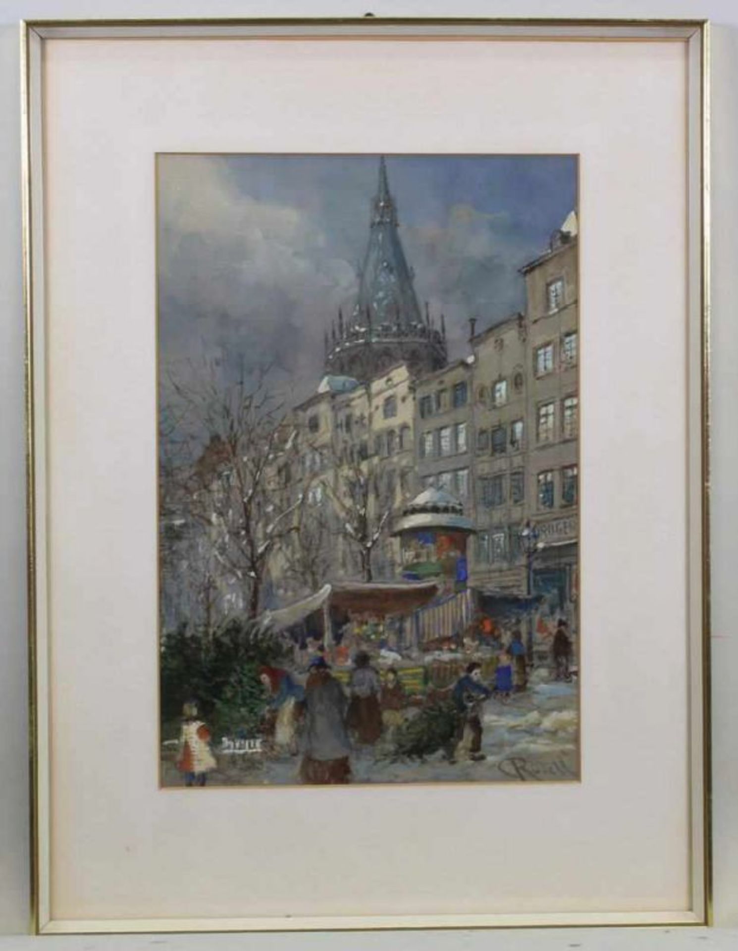 Rüdell, Carl (1855 Trier - 1939 Köln, beliebter Aquarellmaler und Architekt in Köln), "Köln, Alter - Image 2 of 3