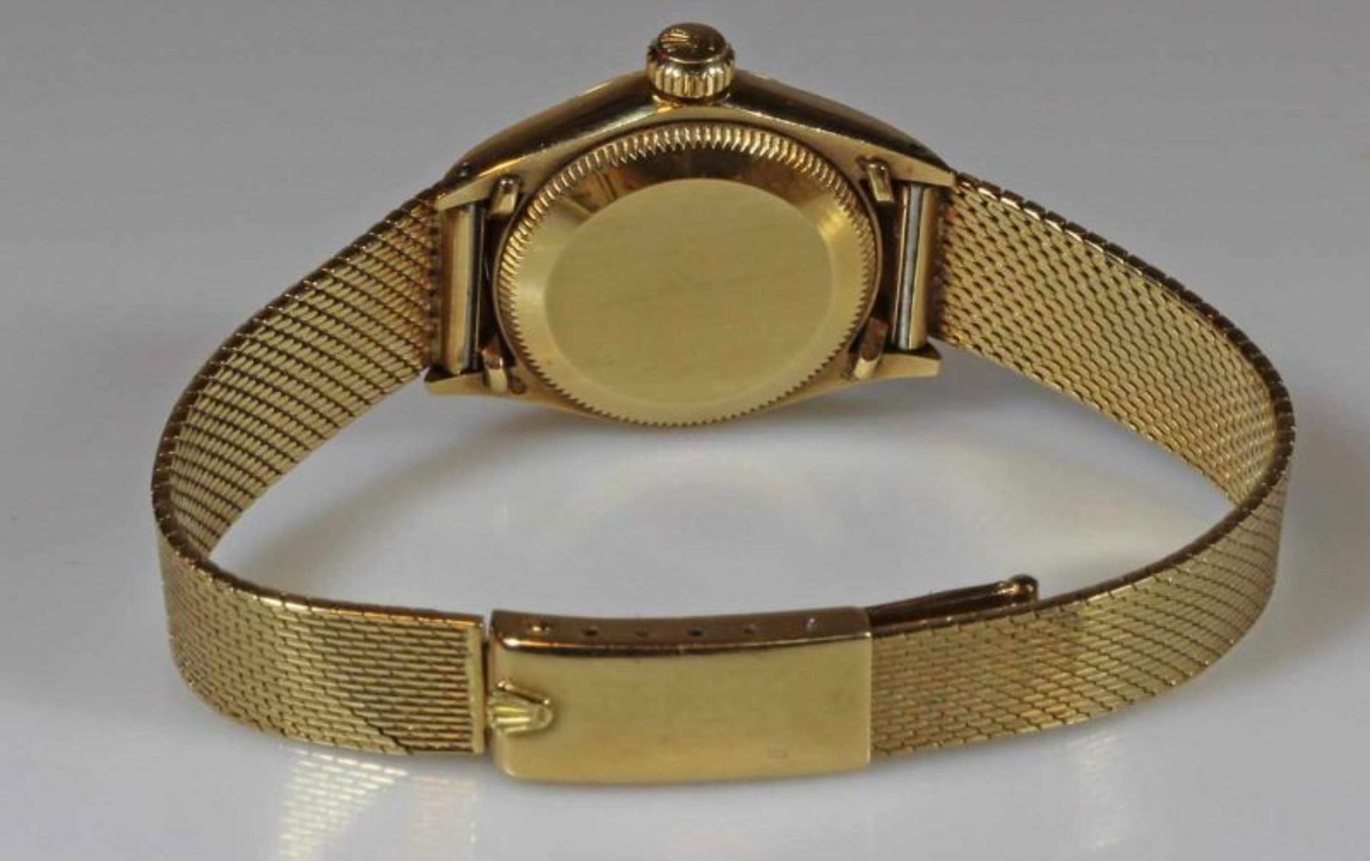 Damenarmbanduhr, Rolex, Oyster Perpetual, GG 750, Automatik, goldfarbiges Zifferblatt, - Image 3 of 3