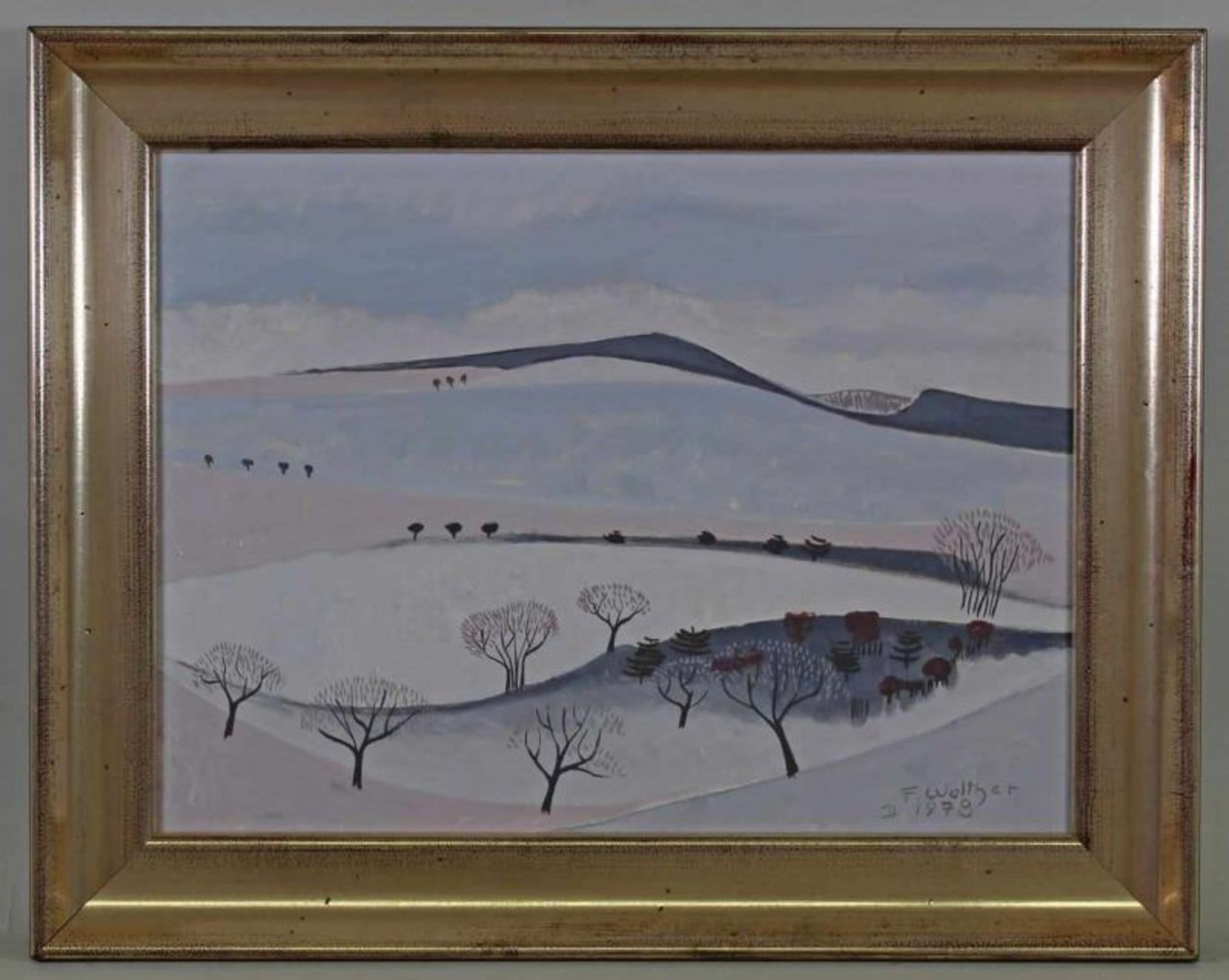 Walther, Ferdi (1911 Düsseldorf - 2000), "Weite Winterlandschaft", Öl auf Leinwand, signiert unten - Image 2 of 4