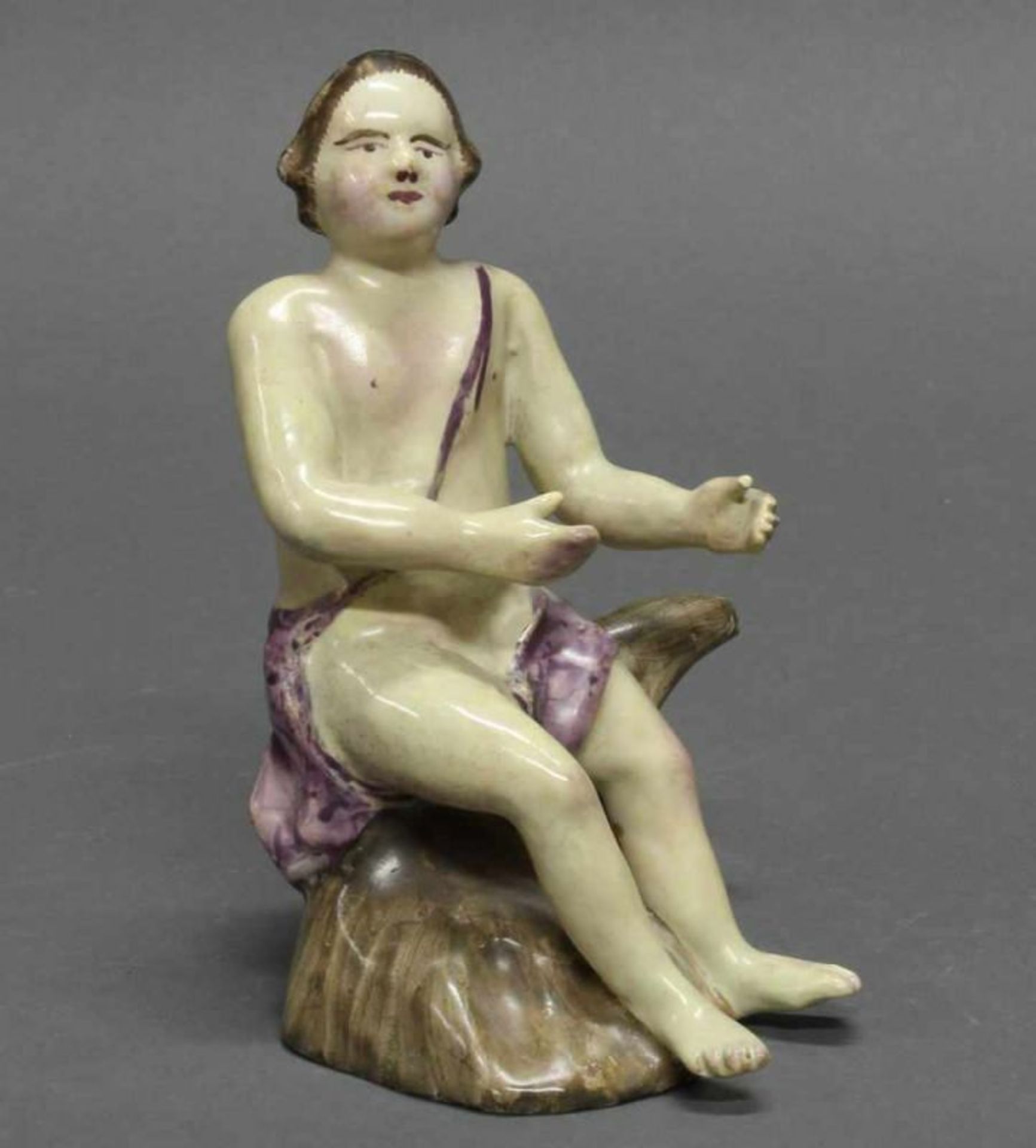 2 Figurensalièren, Fayence, Proskau, um 1770-1783, gemarkt DP/82 bzw. DP/59, polychrom, 13.5 cm - Image 5 of 7