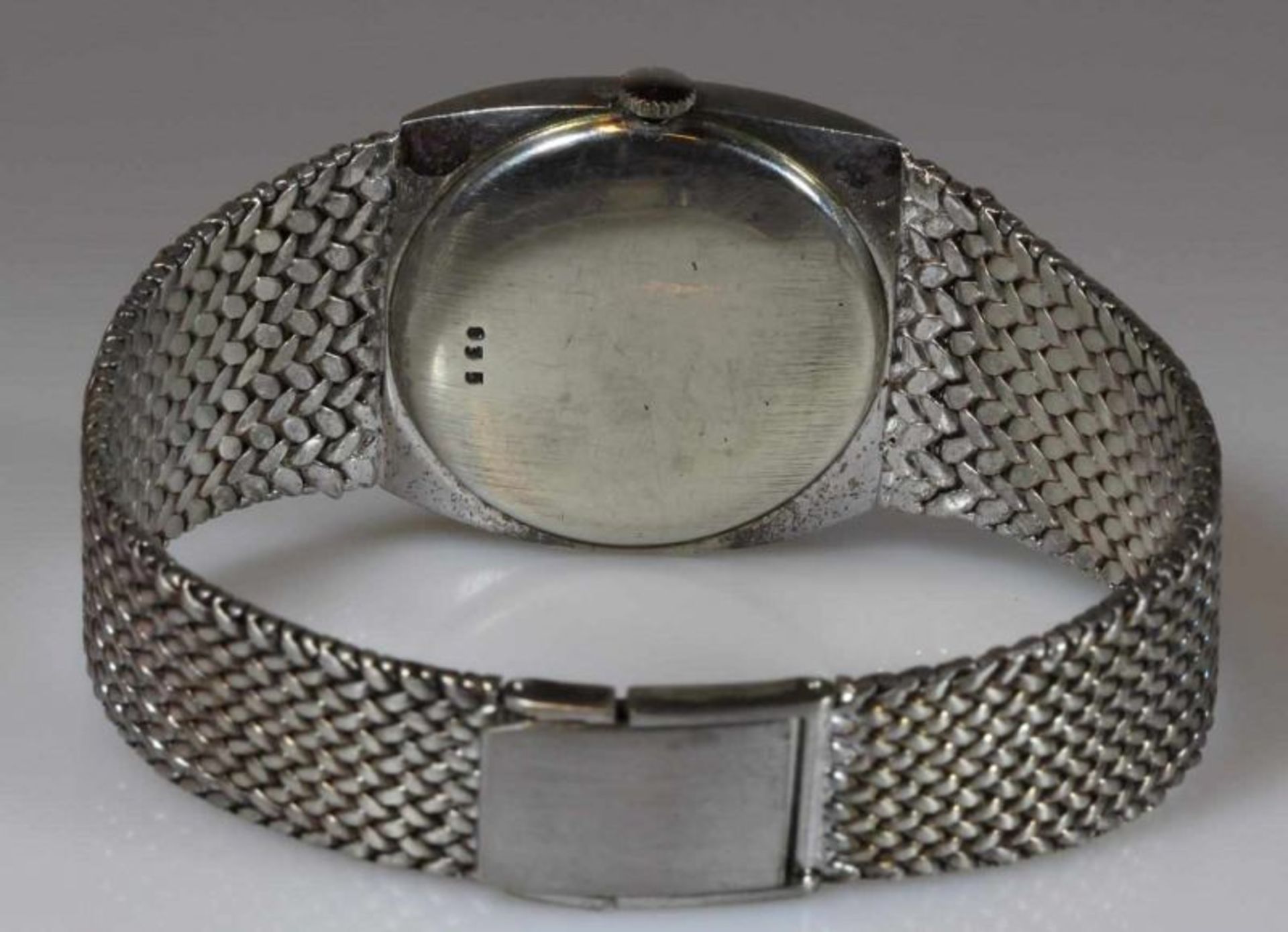 Herrenarmbanduhr, Juta, 1970er/80er Jahre, Handaufzug, Silber 835, blaues Zifferblatt, weiße - Image 3 of 3