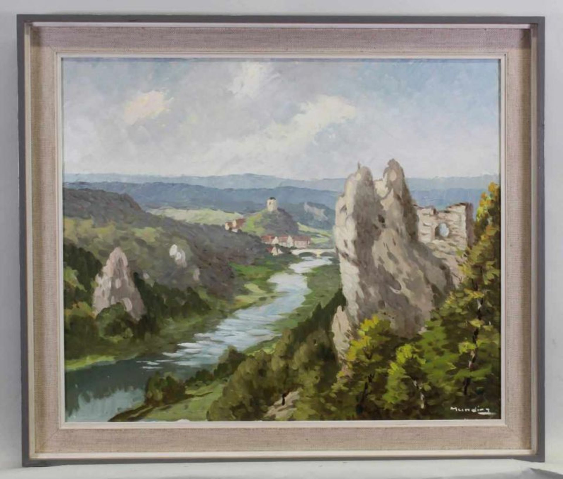 Munding, Anton (1903 Günzkofen - 1976 Oberndorf, Landschafts- und Stadtvedutenmaler), "Donautal - Image 2 of 4