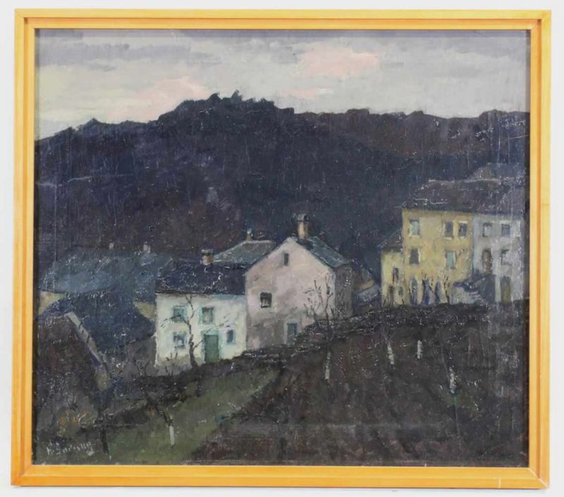 Sprung, Hanns (1884 Koblenz - 1948 ebda., Landschaftsmaler), "Häuser in Luxemburg", Öl auf Leinwand, - Image 2 of 3