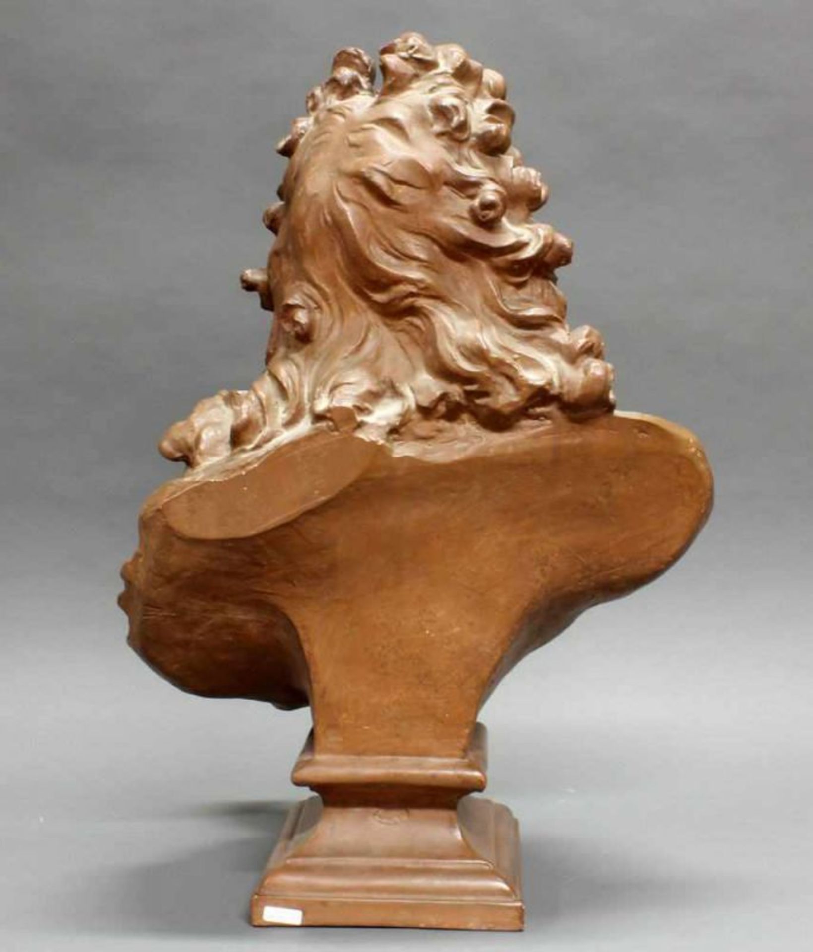 Büste, Gips, "Schulterstück des Bildhauers Corneille van Cleve", nach Caffieri, 70 cm hoch, kleine - Image 3 of 3